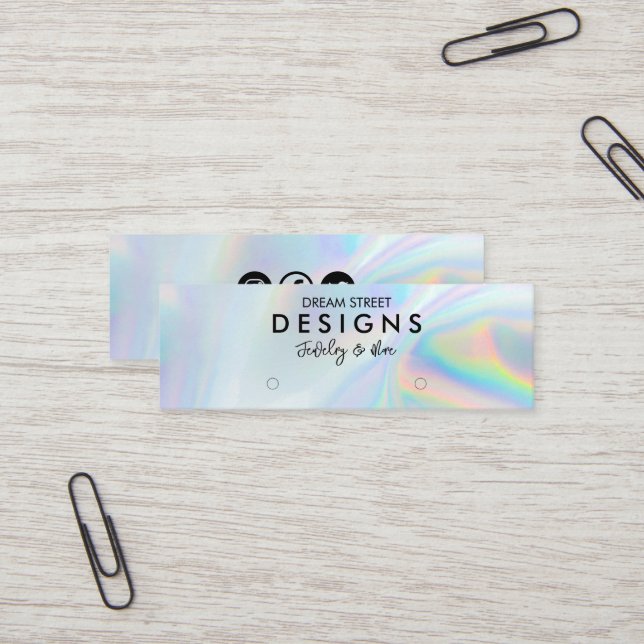 Faux Holo Logo Médias sociaux Écouter la carte (Devant/Arrière en situation)