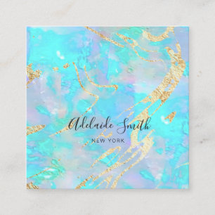 FAUX holografisches Opal Quadratische Visitenkarte