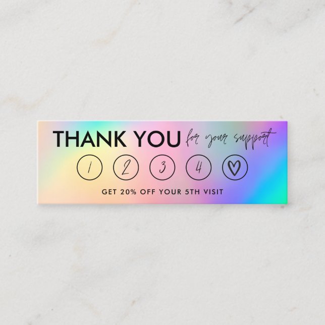 Faux Holographic Maquillage Hair Merci carte de fi (Devant)