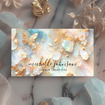 Faux Holographic Opal Moonstone Gold Butterfly