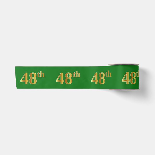Faux/Imitation Gold "48th" Event Number (Green) Satinband (Vorderseite)