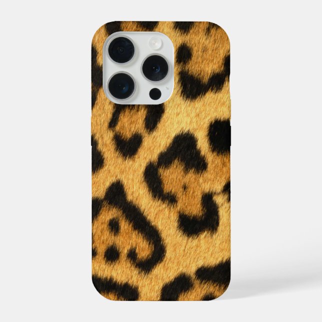 Faux Jaguar Skin iPhone 15 Pro Hülle (Rückseite)