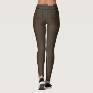 Faux Jeans Jeans Leggings Brown pour femmes "MIGNE