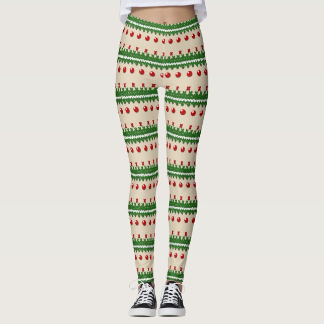Faux Knished Christmas Leggings (Devant)