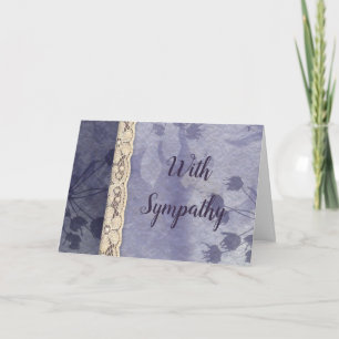 Faux Lace Florale Grande Carte de Sympathie de Pol