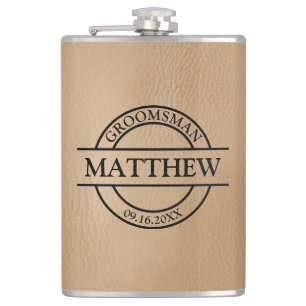 Faux-Leder-Vinyl-umhüllte Flasche Flachmann