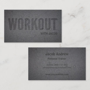 Faux Letterpress Prägung Workout Fitness Trainer Visitenkarte