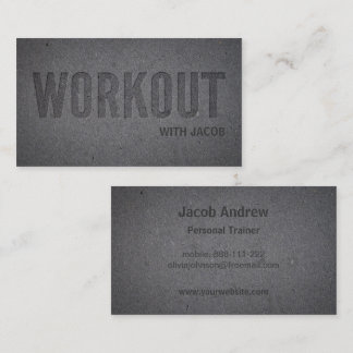 Faux Letterpress Prägung Workout Fitness Trainer Visitenkarte