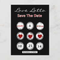 Faux Love Lotto Enregistrer la date Carte postale