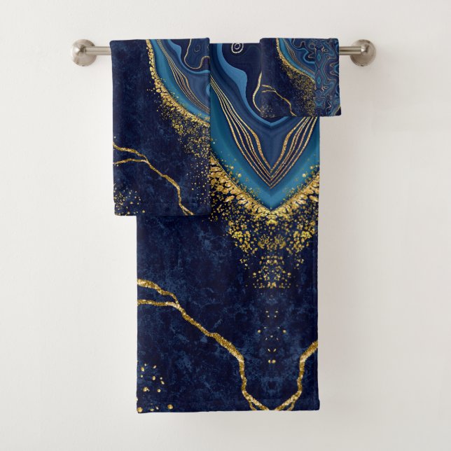 Faux Marble Navy Gold Shades  (En situation)
