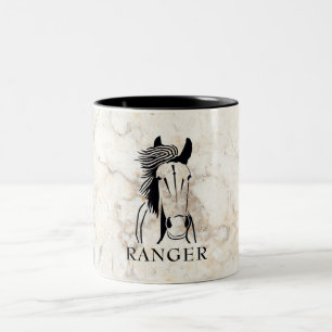 Faux Marbre Personnalisable Mug Artistique Cheval