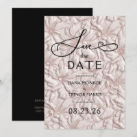 Faux Mariage Fleurs Rose Poussiéreux Faire-Part