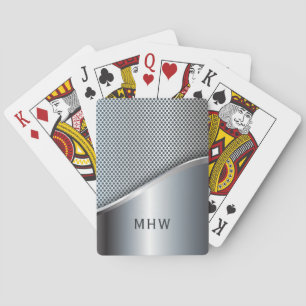 Faux Metal custom monogram playing cards Spielkarten