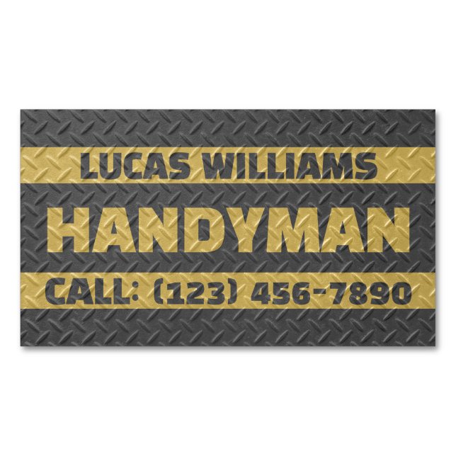 Faux metallic texture surface handyman  magnetische visitenkarte (Vorderseite)