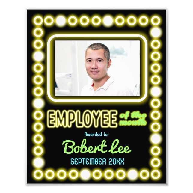 Faux neon employé du mois prix photo (Devant)