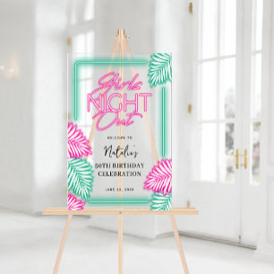 Faux Neon Girls Night Out Anniversaire Bienvenue