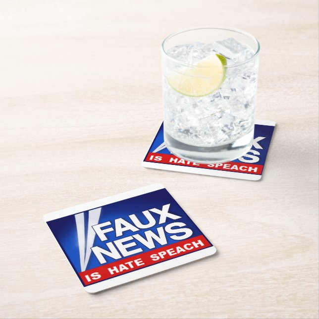 Faux News Rechteckiger Pappuntersetzer (Vor Ort)