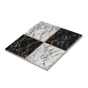 Faux noir blanc Check marbre céramique carreaux
