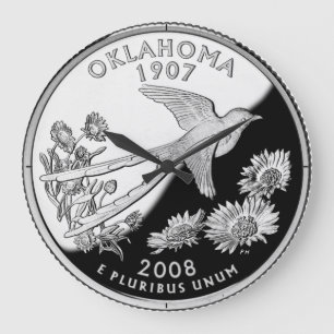 Faux Oklahoma State Quarter Clock Große Wanduhr