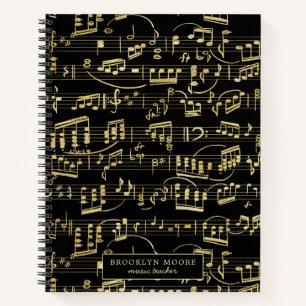 Faux Or Note De Musique Journal Personnalisé