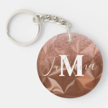 Faux Pailleté Marron Métal Brossé Monogrammé