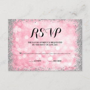 Faux Parties scintillant en argent rose RSVP