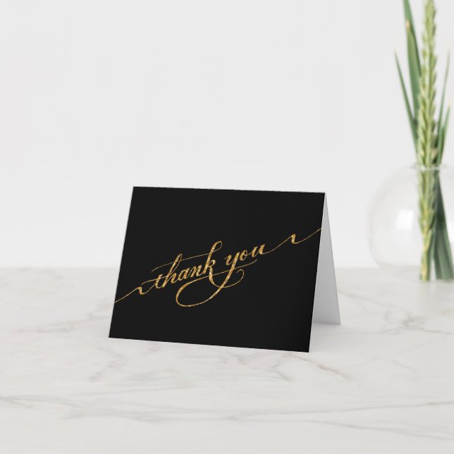 Faux Parties scintillant Merci Notes Script Callig (Devant)