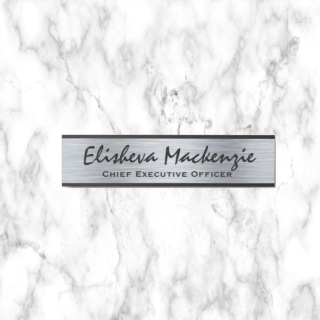 Faux Porte Office Argent Signes Nom Plaque (Créateur téléchargé)