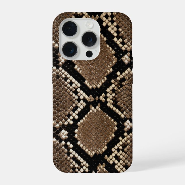 Faux Python Snake Skin iPhone 15 Pro Hülle (Rückseite)