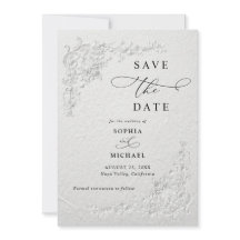 Faux relief floral mariage carte de sauvegarde de 