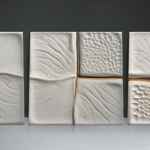 Faux-Relief-Glasur Weiße Minimalistische Heimdekor Fliese