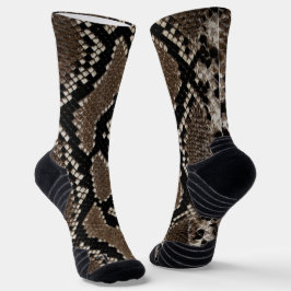 Faux Reticulated Python Snakeskin Socken