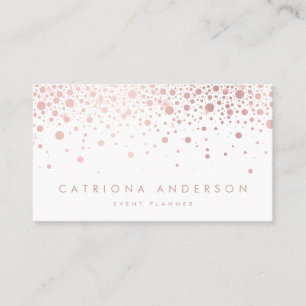 Faux Rose Gold Foil Confetti Carte de visite moder