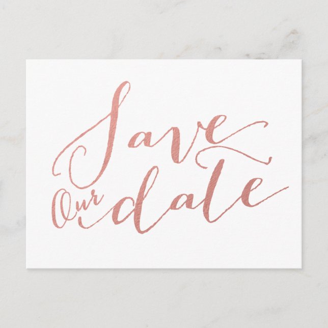 Faux Rose Gold Foil | Enregistrer la carte postale (Devant)
