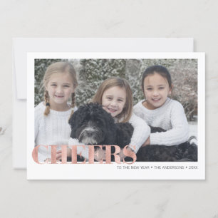 Faux Rose Gold Foil salue le Carte photo du Nouvel
