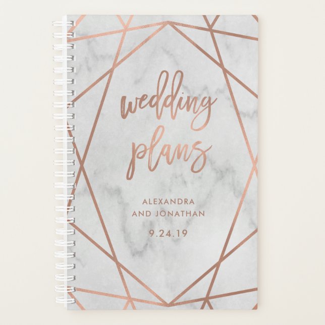 Faux Rose Gold Géométrique | Wedding planner en ma (Devant)
