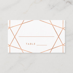 Faux Rose Gold Mariage géométrique Cartes d'escort