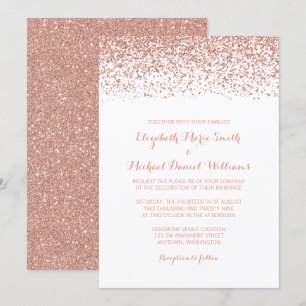 Faux Rose Gold Parties scintillant Invitations de 