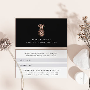 Faux Rose Gold Pineapple Carte de référence