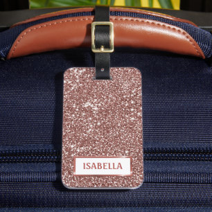 Faux-Roségold-Glitter-Textur-Look & Benutzerdefini Gepäckanhänger