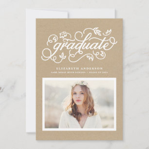 Faux Script Kraftpapier Rustikale Schrift Graduier Ankündigung