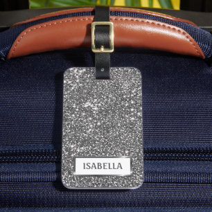 Faux-Silber-Glitter-Textur-Look & Benutzerdefinier Gepäckanhänger
