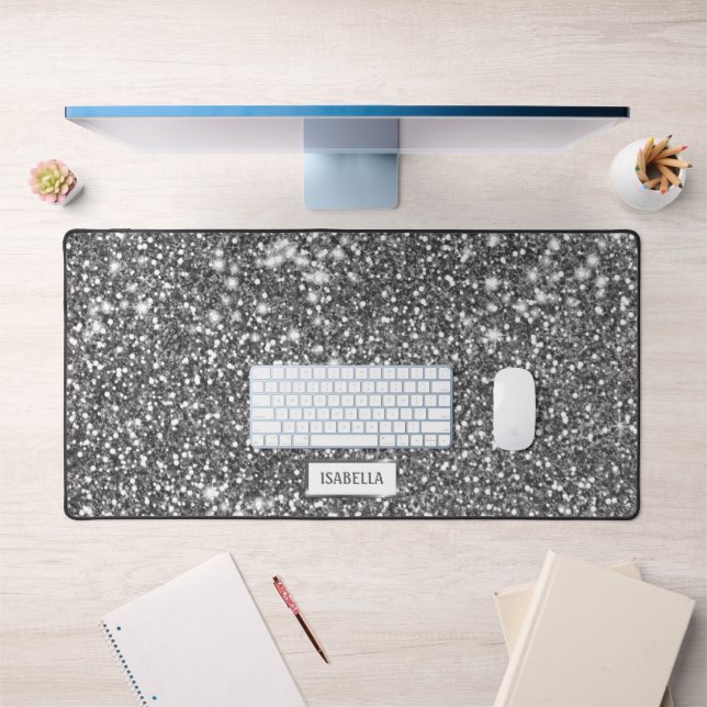 Faux Silver Parties scintillant Texture Look & Cus (Bureau 1)