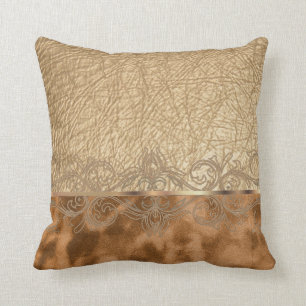 Faux Tan Leder- und Wildleder-Texturdesign Kissen