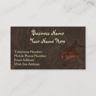 Faux Tooled cuir Rodeo style V Cartes de visite