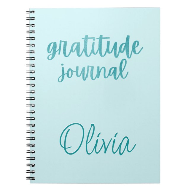 Faux Turquoise Personnalisé Journal de Gratitude T (Devant)
