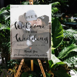 Faux Vellum Effet Photo Mariage Affiche de bienven