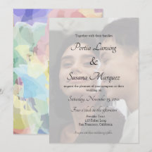 Faux Vellum Effet Rainbow LGBTQ Mariage Invitation
