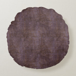 Faux Velvet - Dunkles Mauve Rundes Kissen