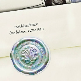 Faux Wax Envelope Seal Style 4 Blue 25 Sticker